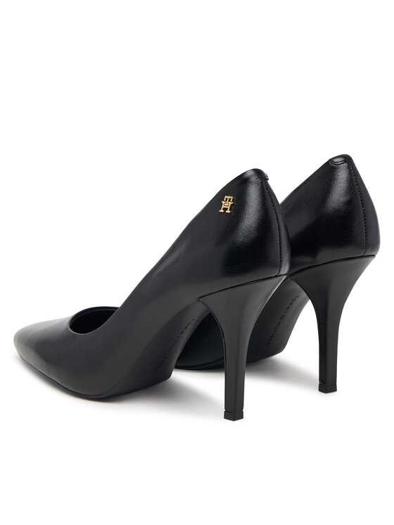 Tommy Hilfiger Tommy Hilfiger Pantofi cu toc subțire High Heel Court Leather Shoe FW0FW09527 Negru