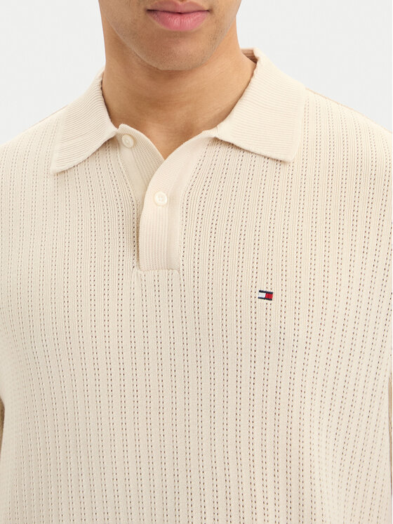 Tommy Hilfiger Tommy Hilfiger Πουλόβερ MW0MW42770 Κρεμ Regular Fit