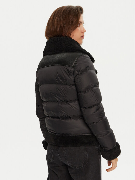 Blauer Blauer Fellmantel 24WBLDL01417 Schwarz Regular Fit