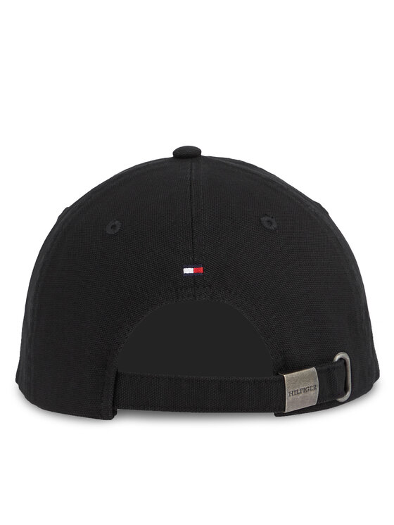 Tommy Hilfiger Tommy Hilfiger Kapa s šiltom Th Monotype Soft 6 Panel Cap AM0AM12154 Črna
