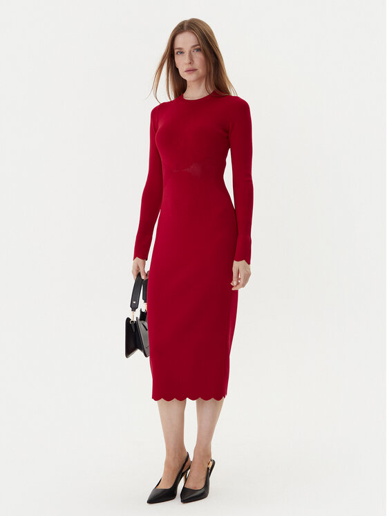 TWINSET TWINSET Trikotāžas kleita 252TP3040 Sarkans Slim Fit