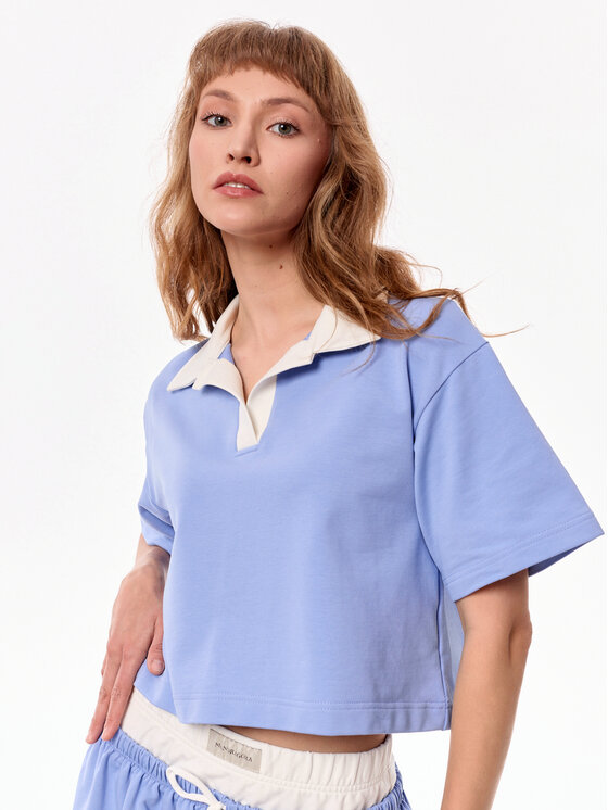 MANDRAGORA Blúzka Goia Modrá Cropp Fit