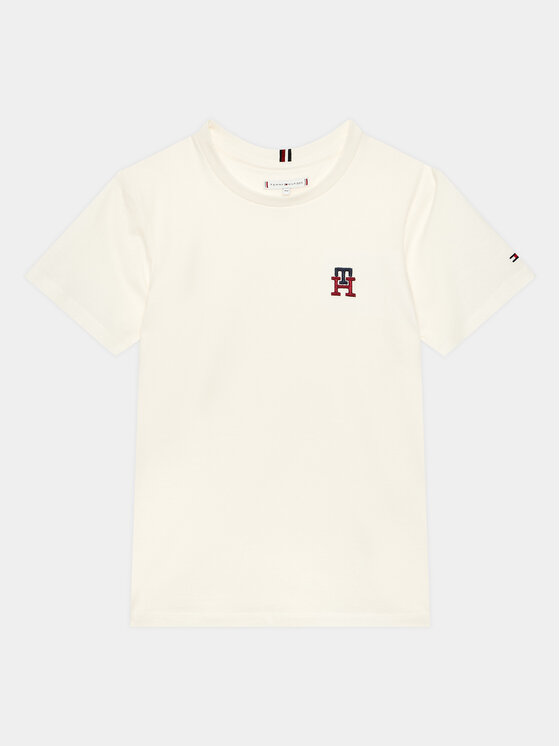 Tommy Hilfiger Majica KS0KS00293 D Écru Regular Fit