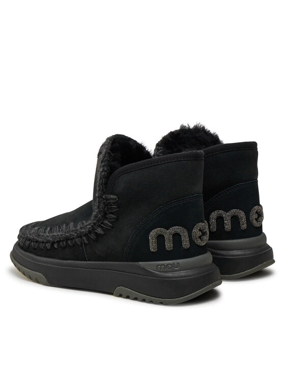 Mou Mou Μπότες Χιονιού Eskimo Jogger Glitter FW421001A Μαύρο
