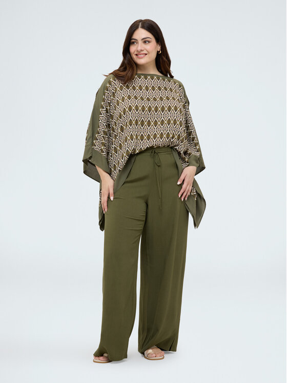 Fiorella Rubino Fiorella Rubino Pantaloni di tessuto P040L002396N0S5 Verde Over Fit