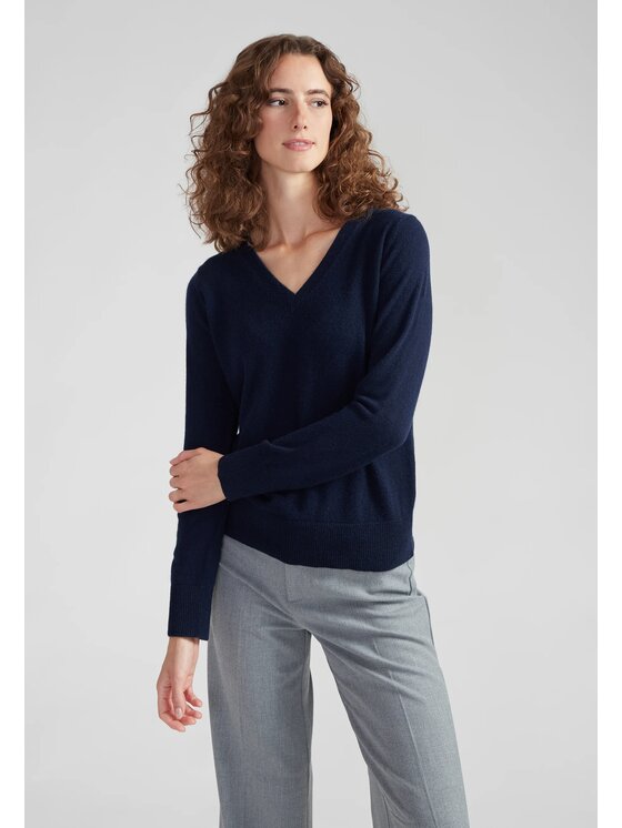 Style Republic Style Republic Sweter Kaszmir Granatowy Comfortable Fit