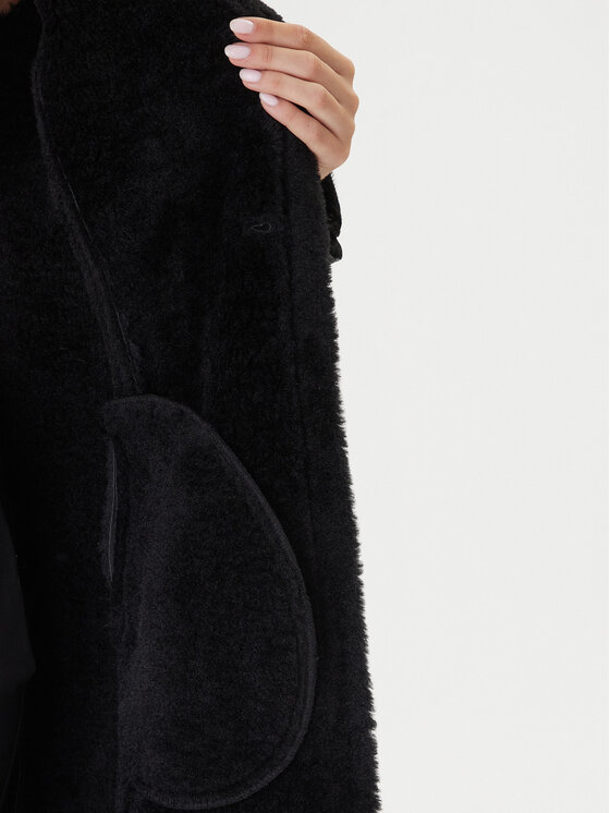 Bardot Bardot Płaszcz z imitacji skóry 59622JB1 Czarny Regular Fit