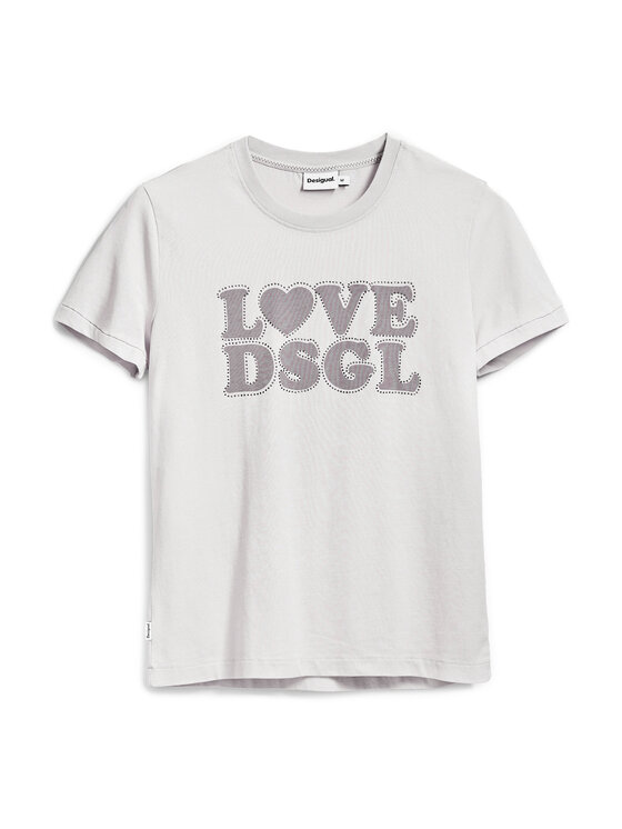 Desigual Desigual Póló Love Dsgl 25SWTK10 Szürke Regular Fit