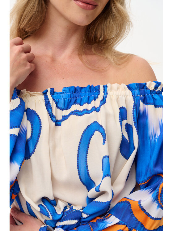 blue shadow blue shadow Bluzka Alvoria Niebieski Regular Fit
