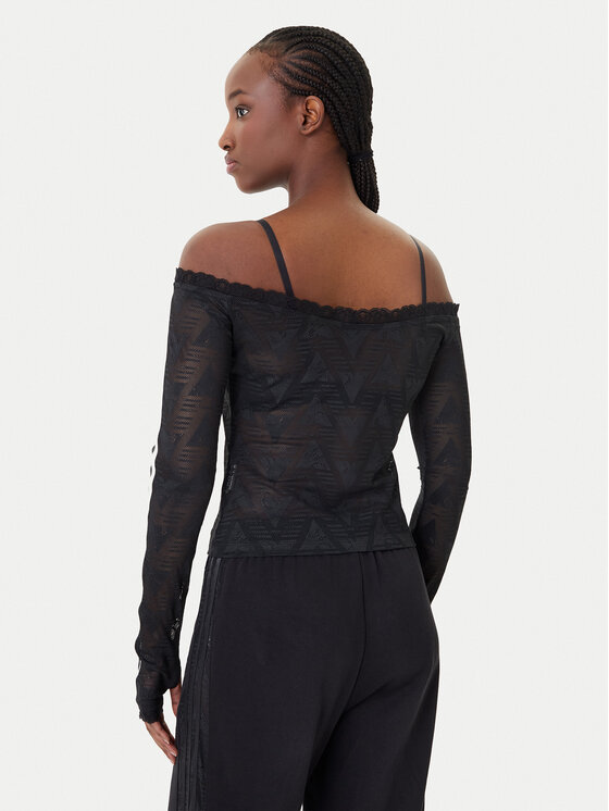 adidas adidas Blusa Lace Bardot KD0350 Nero Slim Fit