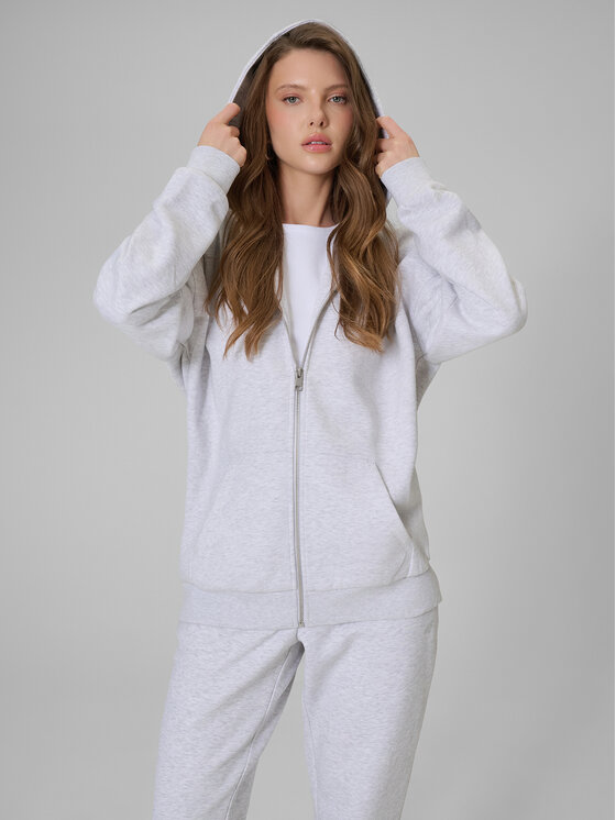 4F 4F Bluza BASIC+ Szary jasny Regular Fit