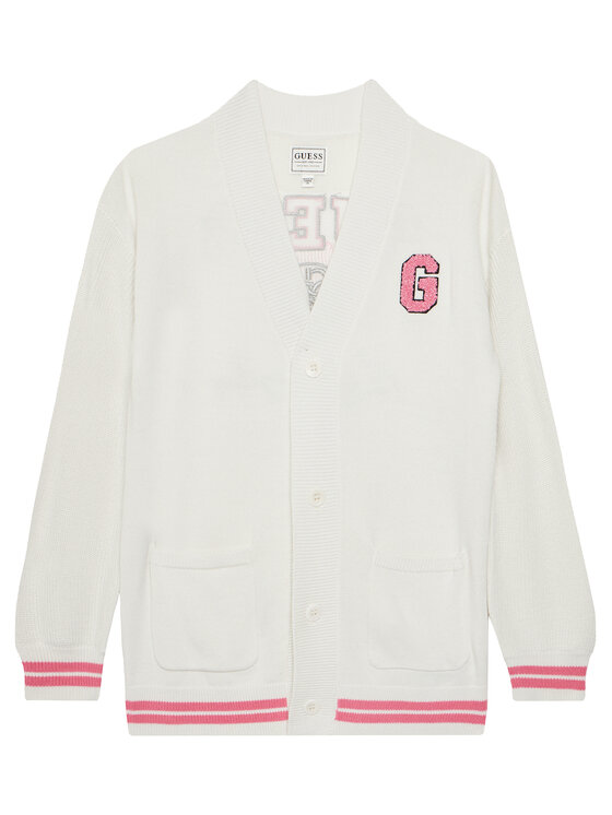 Guess Guess Strickjacke J5YR11 Z3OF0 Weiß Regular Fit