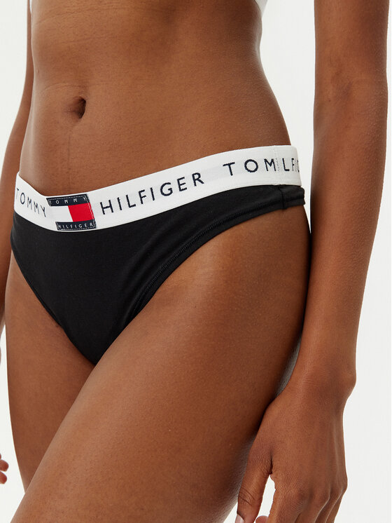 Tommy Hilfiger Tommy Hilfiger Kalhotky string UW0UW06039 Černá