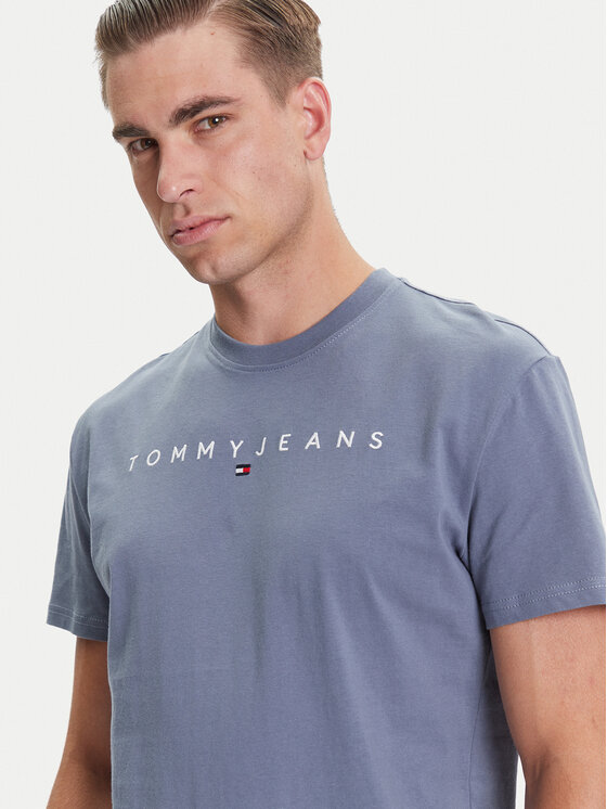 Tommy Jeans Tommy Jeans Tričko Linear Logo DM0DM20744 Modrá Regular Fit