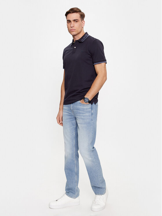 Guess Guess Polo Lyle M4RP60 K7O64 Blu scuro Slim Fit