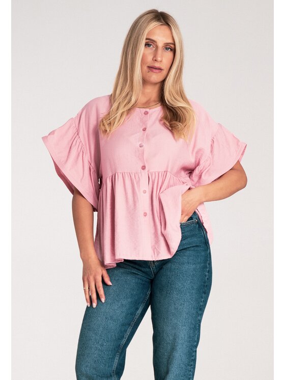 FIGL FIGL Bluzka M1211 Różowy Regular Fit
