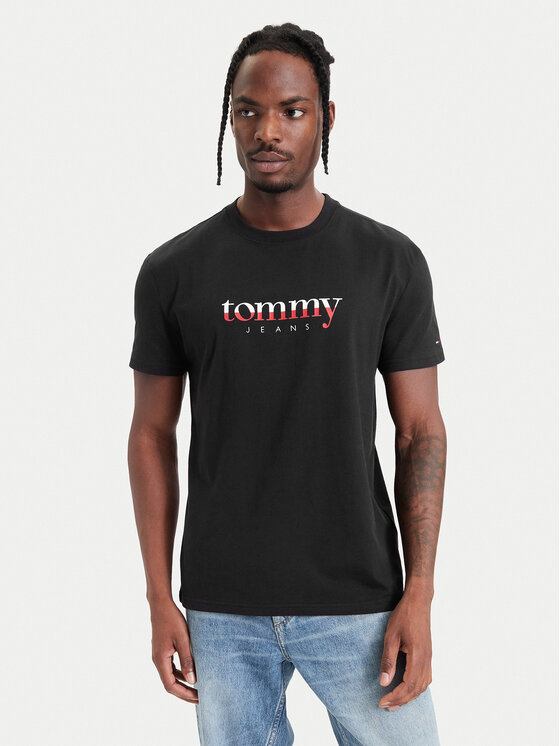 Tommy Jeans Тишърт DM0DM21978 Черен Regular Fit