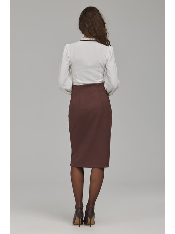 NIFE NIFE Spódnica midi SP89 Brązowy Fitted Fit