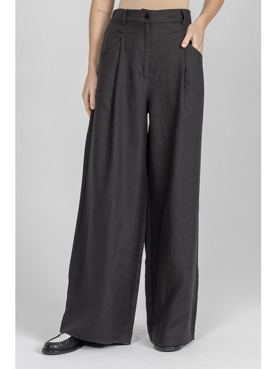 Deni Cler Milano Deni Cler Milano Spodnie materiałowe T-DC-5228-F2-60-90-1 Czarny Loose Leg