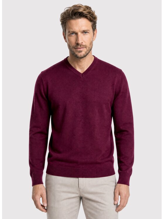 Pako Lorente Pako Lorente Sweter P26WN-2X-010 Bordowy Straight Fit