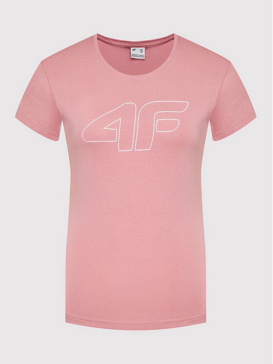 4F 4F T-Shirt H4L22-TSD353 Różowy Regular Fit