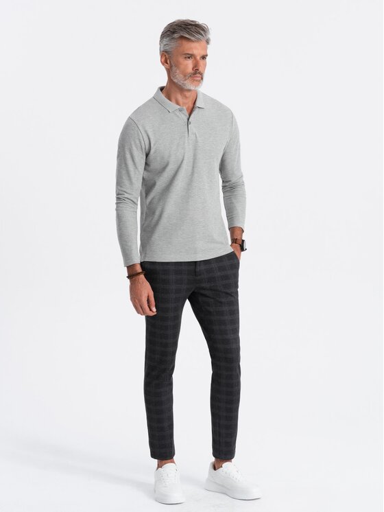 Ombre Ombre Longsleeve OM-POBL-0114 Szary Fitting Fit