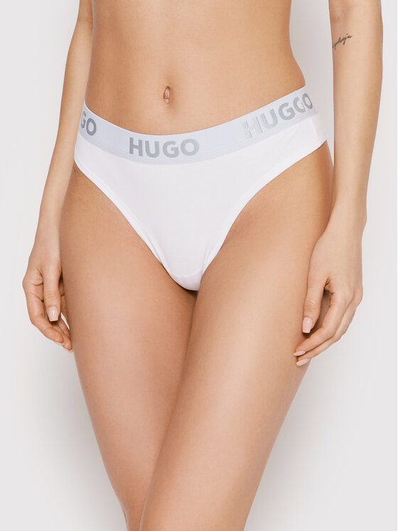 HUGO Hugo Perizoma Thong Sporty Logo 50469651 Bianco