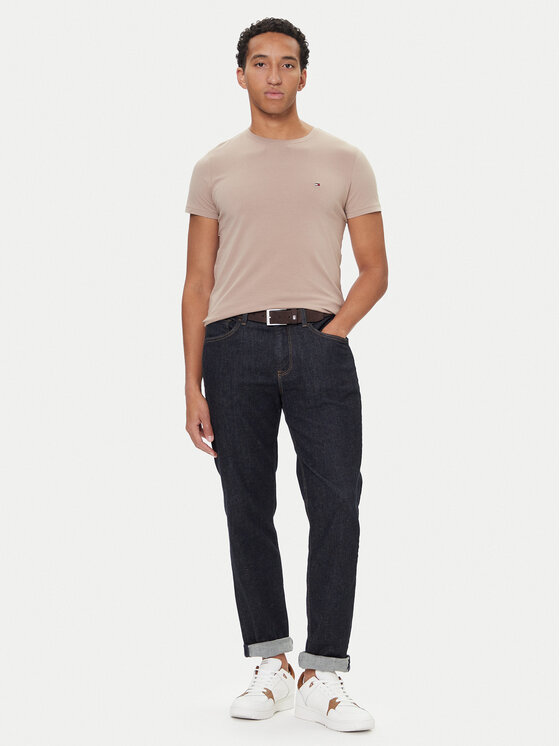 Tommy Hilfiger Tommy Hilfiger T-Shirt MW0MW10800 Beżowy Slim Fit