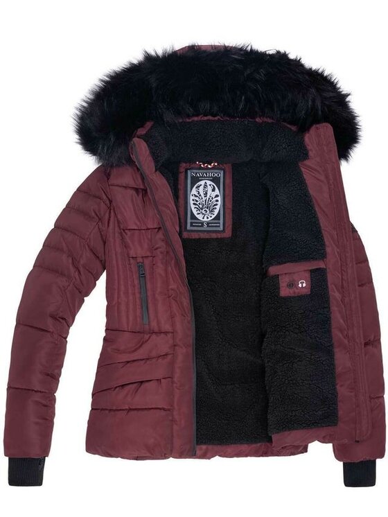 Navahoo Navahoo Kurtka zimowa Adele Bordowy Casual Fit