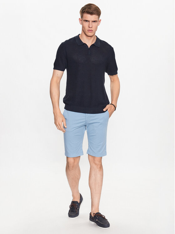 Pierre Cardin Pierre Cardin Šortky z materiálu 34770/000/4007 Modrá Modern Fit