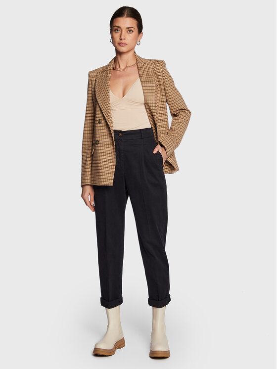 Pantaloni di tessuto M04719T3 Blu scuro Regular