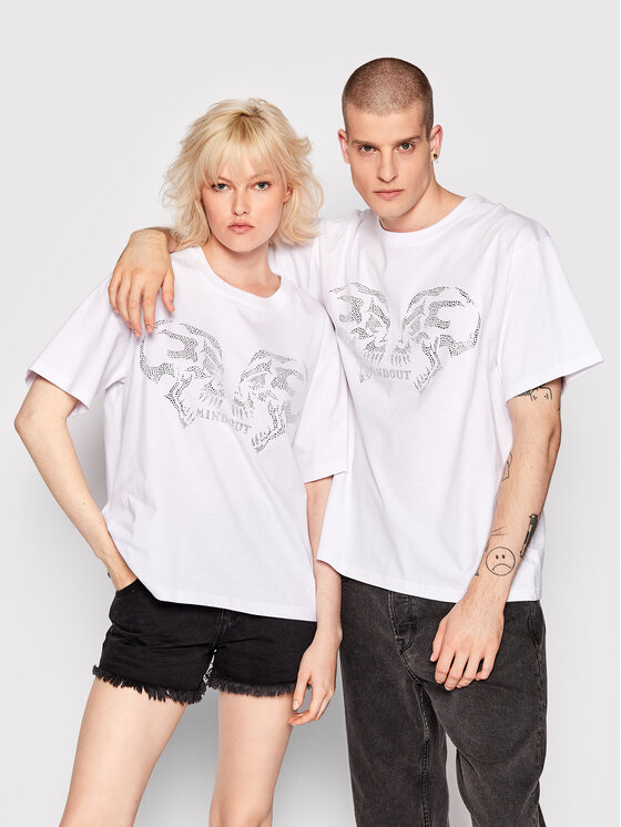 Mindout Tricou Unisex Rage Alb Oversize