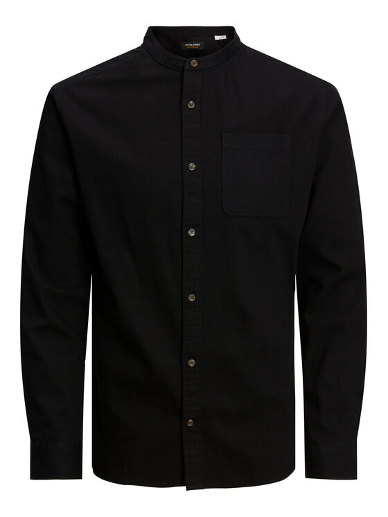 Camicia 12222976 Nero Slim Fit