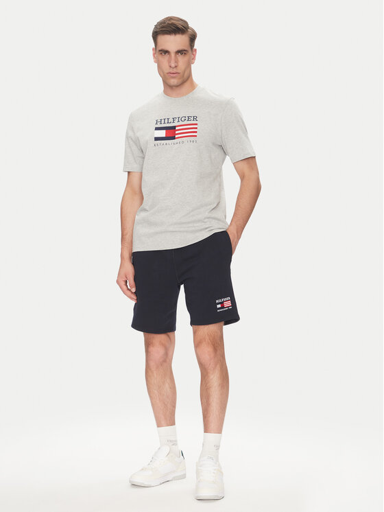 Tommy Hilfiger Tommy Hilfiger Tričko American Monotype MW0MW39843 Sivá Regular Fit