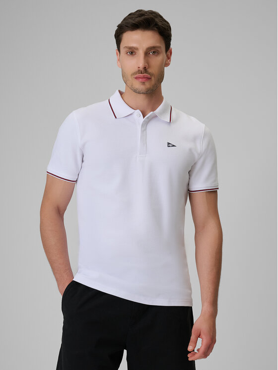 4F 4F Polo LAKESIDE ESCAPE Biały Regular Fit