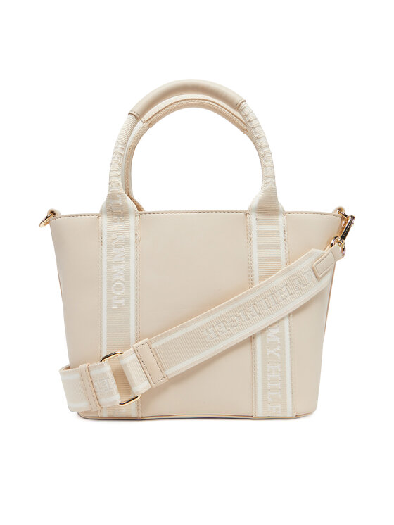 Tommy Hilfiger Tommy Hilfiger Torbica Th Logotape Mini Tote AW0AW17201 Écru