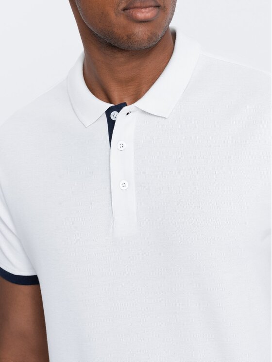 Ombre Ombre Polo OM-POSS-0113 Biały Fitting Fit