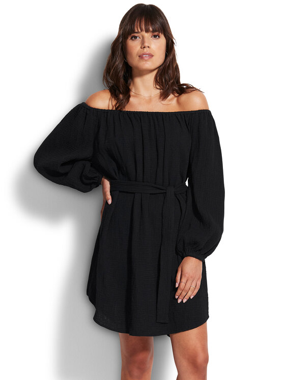 Seafolly Seafolly Sukienka plażowa 54607-CU Czarny
