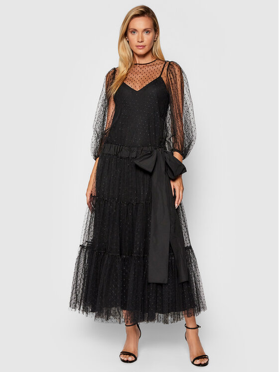 Red Valentino Red Valentino Официална рокля WR0VABT5 Черен Regular Fit