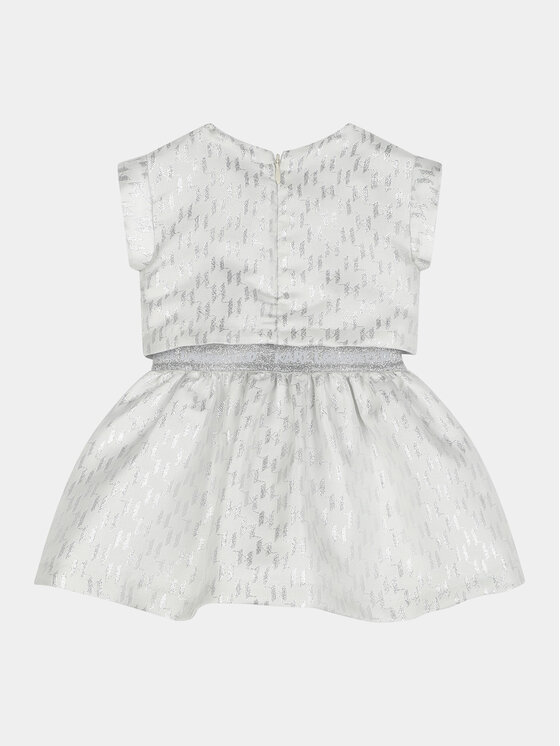Karl Lagerfeld Kids Karl Lagerfeld Kids Sukienka codzienna Z30121 M Écru Regular Fit