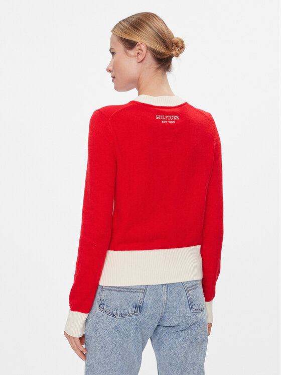 Tommy Hilfiger Tommy Hilfiger Maglione Varsity 85 Graphic C-Nk Swt WW0WW40718 Rosso Slim Fit