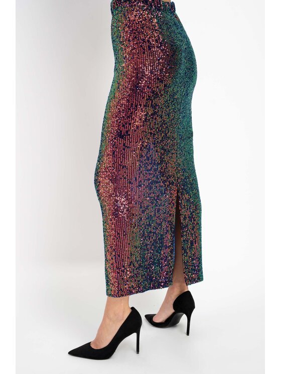 CLICK CLICK Maxi sukňa 70-818 Farebná Casual Fit