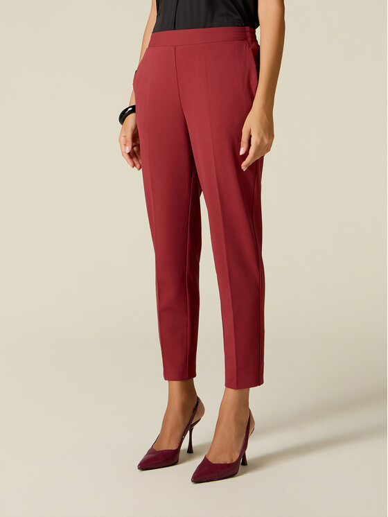 Oltre Oltre Pantaloni di tessuto P273J202580N036 Bordeaux Skin Fit
