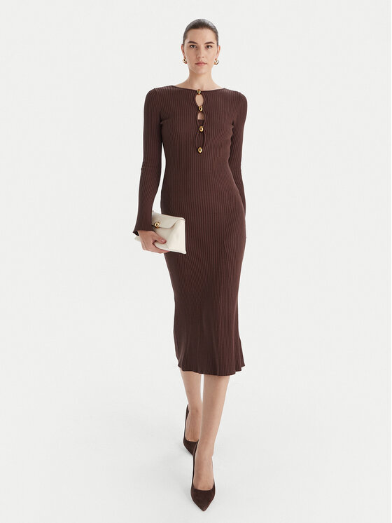 Marciano Guess Marciano Guess Úpletové šaty 5BGK55 5891Z Hnědá Regular Fit