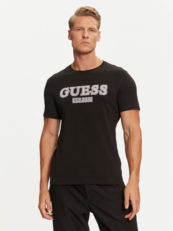 Guess T-shirt M4BI45 I3Z14 Crna Slim Fit