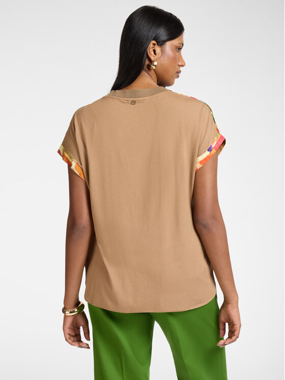 Elena Mirò Elena Mirò T-Shirt G084Z000603N022 Kremowy Regular Fit