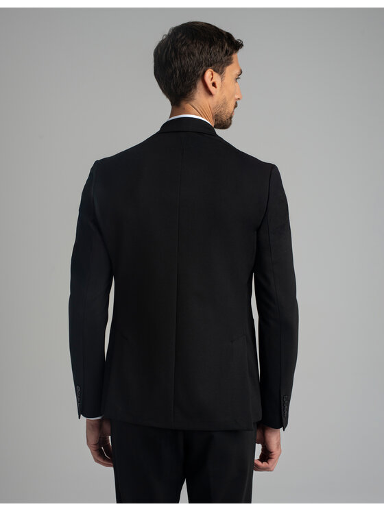 Borgio Borgio Marynarka gavello_c Czarny Slim Fit