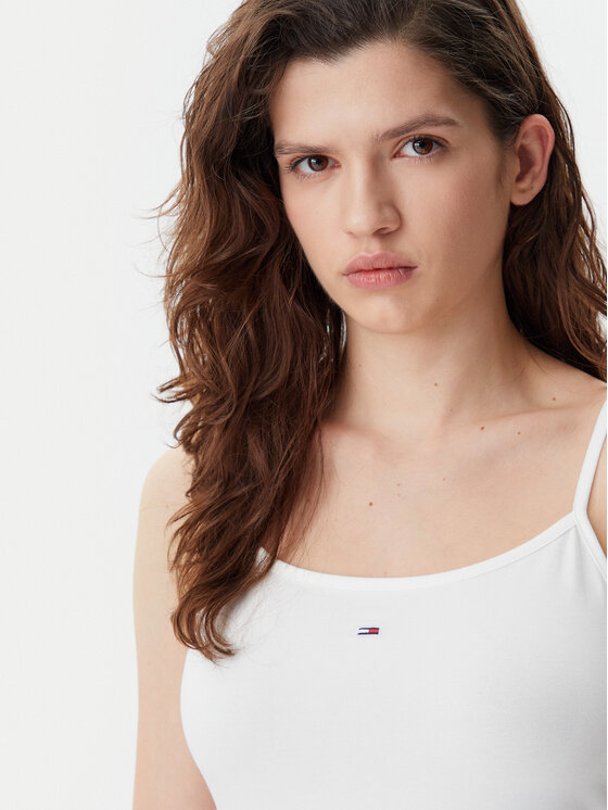 Tommy Jeans Tommy Jeans Top Essential DW0DW20675 Écru Slim Fit