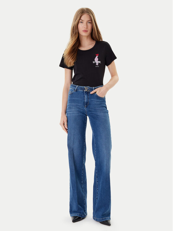 Liu Jo Sport Liu Jo Sport T-särk TF5275 JS923 Must Regular Fit