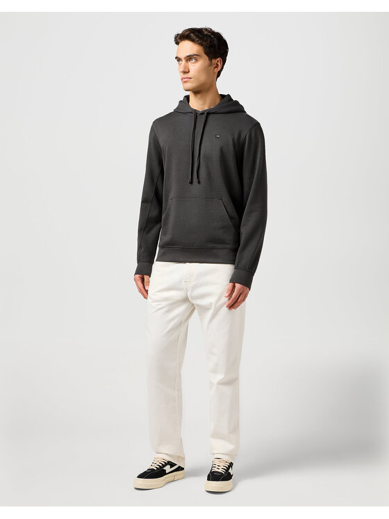 Wrangler Wrangler Bluza SIGN OFF HOODIE Czarny Regular Fit